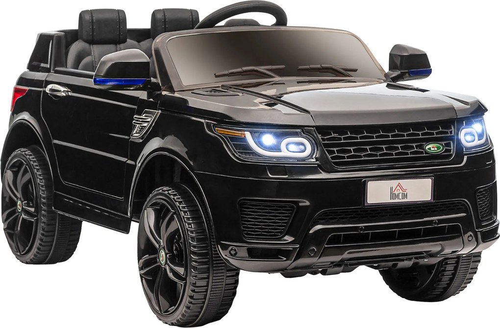 HOMCOM Gyerek Elektromos Autó 12V Gyermek Jármű 2.4 GHz Távirányítóval, 2 Motorral, Lágy Indítással, Hanggal, Fényszórókkal, Elektromos Jármű 5 km/h,