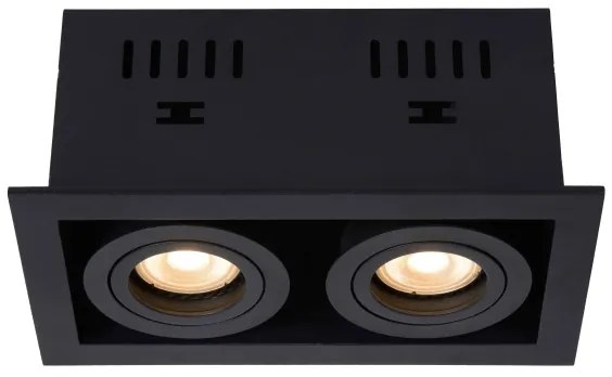 Lucide 09926/02/30 - Beépíthető lámpa CHIMNEY 2xGU10/50W/230V fekete