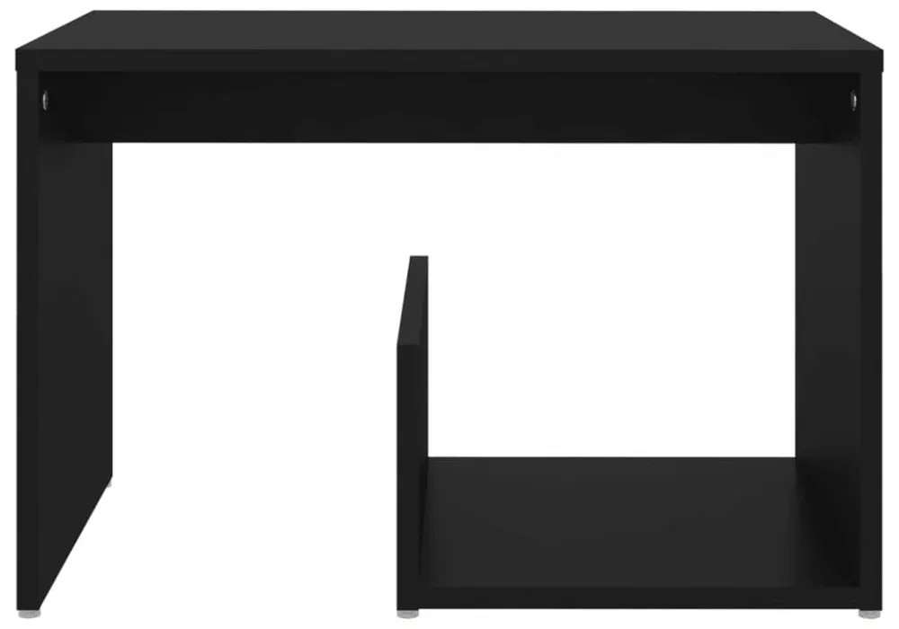 fekete forgácslap kisasztal 59 x 36 x 38 cm