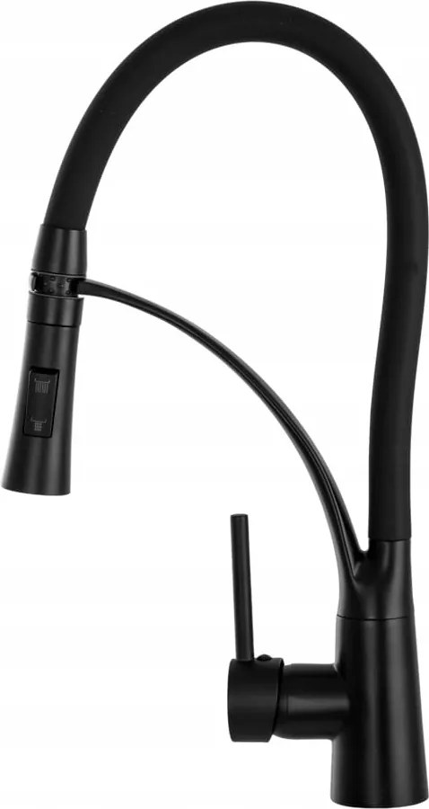 Nexo konyhai csaptelep kihúzható kifolyócsővel Fekete Gamma