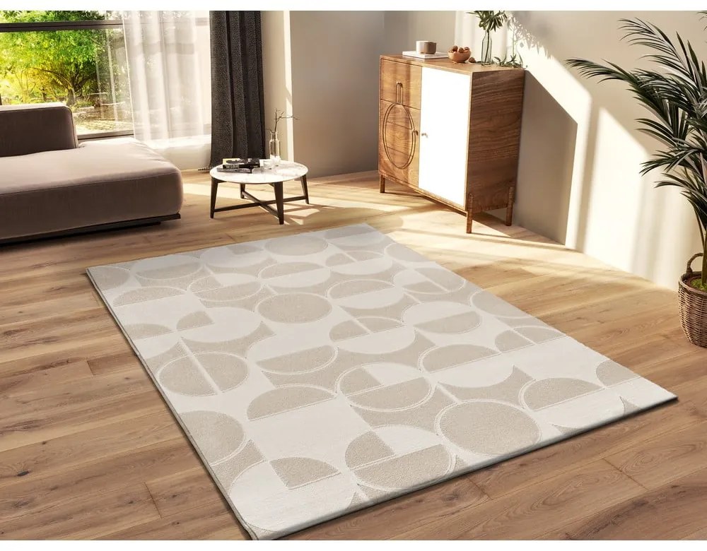 Krémszínű-elefántcsont színű szőnyeg 133x190 cm Flora – Universal