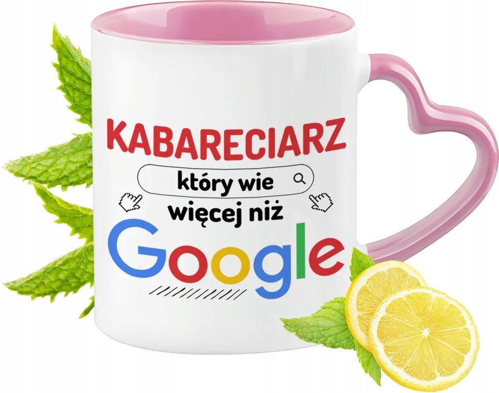 Kabaré bögre Rózsaszín, Szív alakú füllel Kávé Ajándék