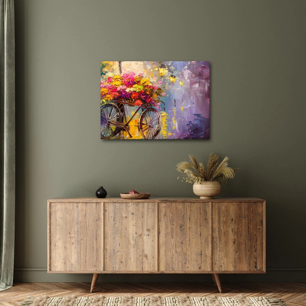 Kép - Kerék virágokkal (70x50 cm)
