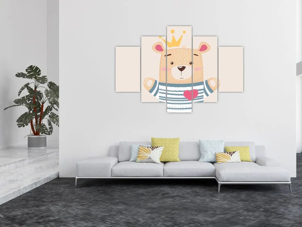 Kép - Teddy maci koronával (150x105 cm)