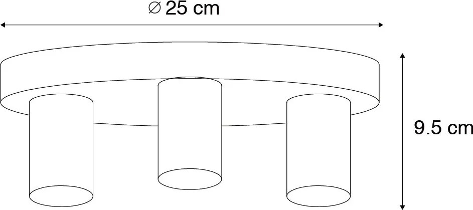 Okos mennyezeti lámpa bronz kerek 3 db Wifi G95-tel - Facil