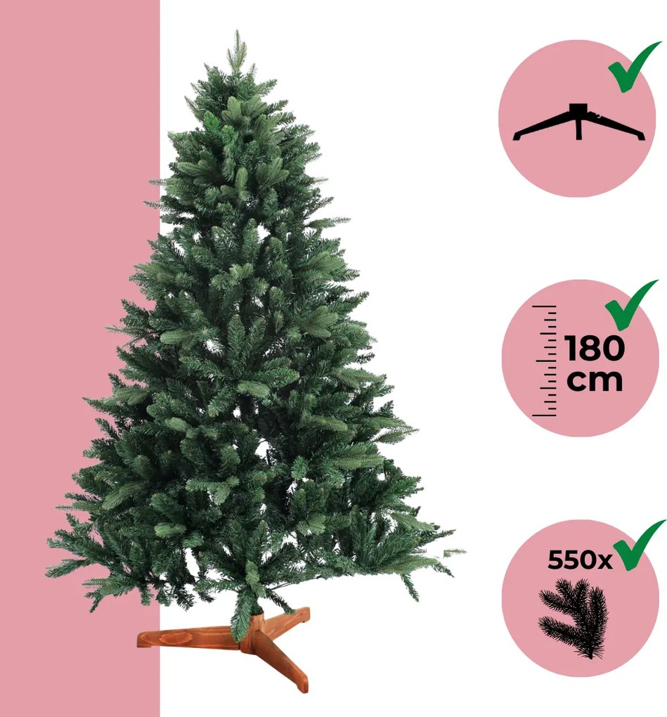 FROST műkarácsonyfa, 180cm, zöld Casaria