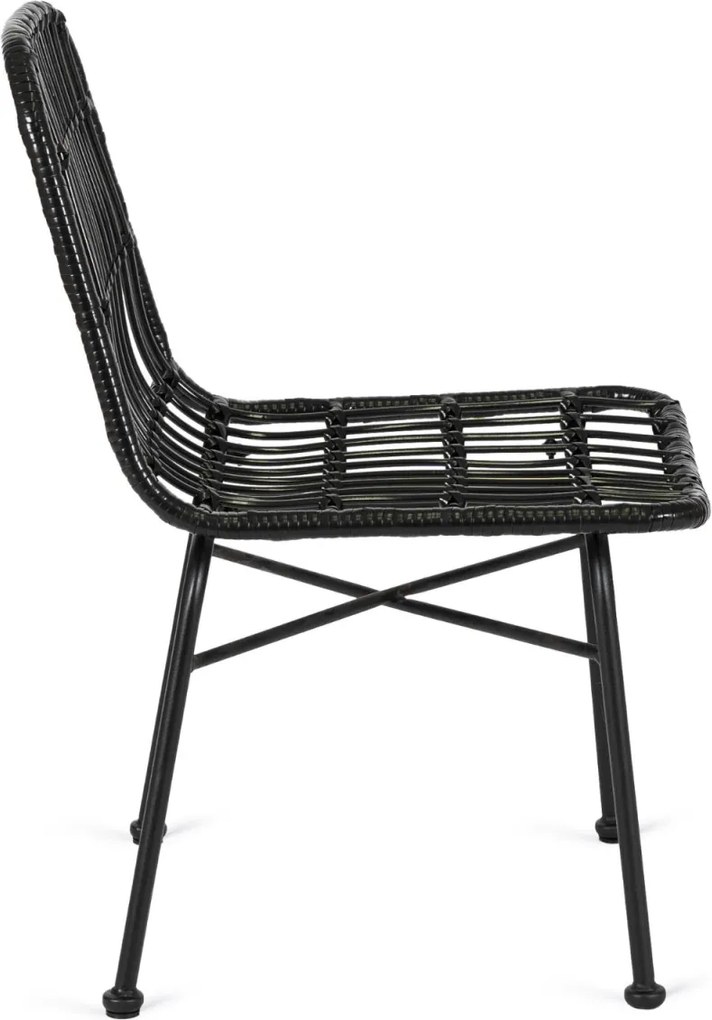 Rattan szék fekete színben WALDI
