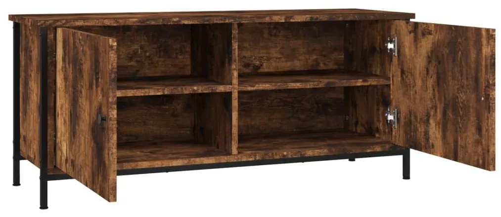 füstös tölgy színű szerelt fa TV-szekrény ajtókkal 102x35x45 cm