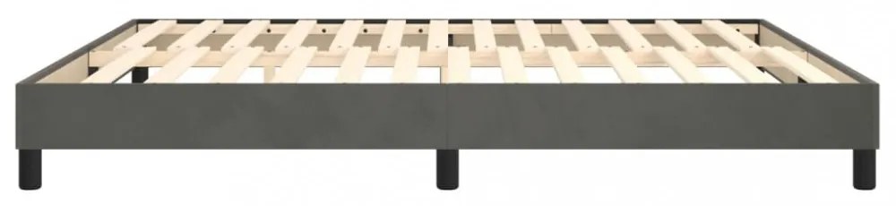 sötétszürke bársony rugós ágykeret 160 x 200 cm