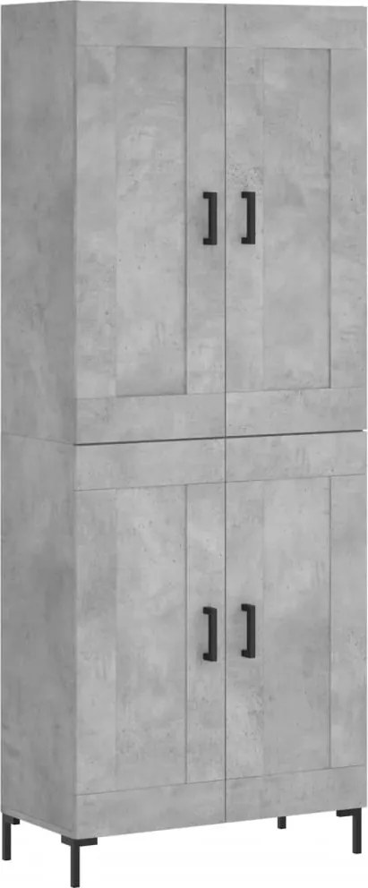 vidaXL betonszürke szerelt fa magasszekrény 69,5 x 34 x 180 cm