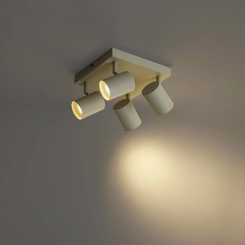 Modern mennyezeti spotlámpa bézs 4-lámpás állítható - Jeana