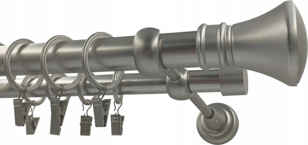 Fém Függönykarnis 25+19mm MIX Szatén Végzáró 180cm galvanizált