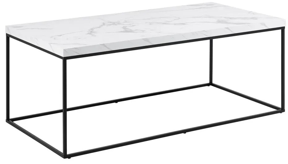 Fehér dohányzóasztal márvány dekoros asztallappal 55x110 cm Barossa – Actona
