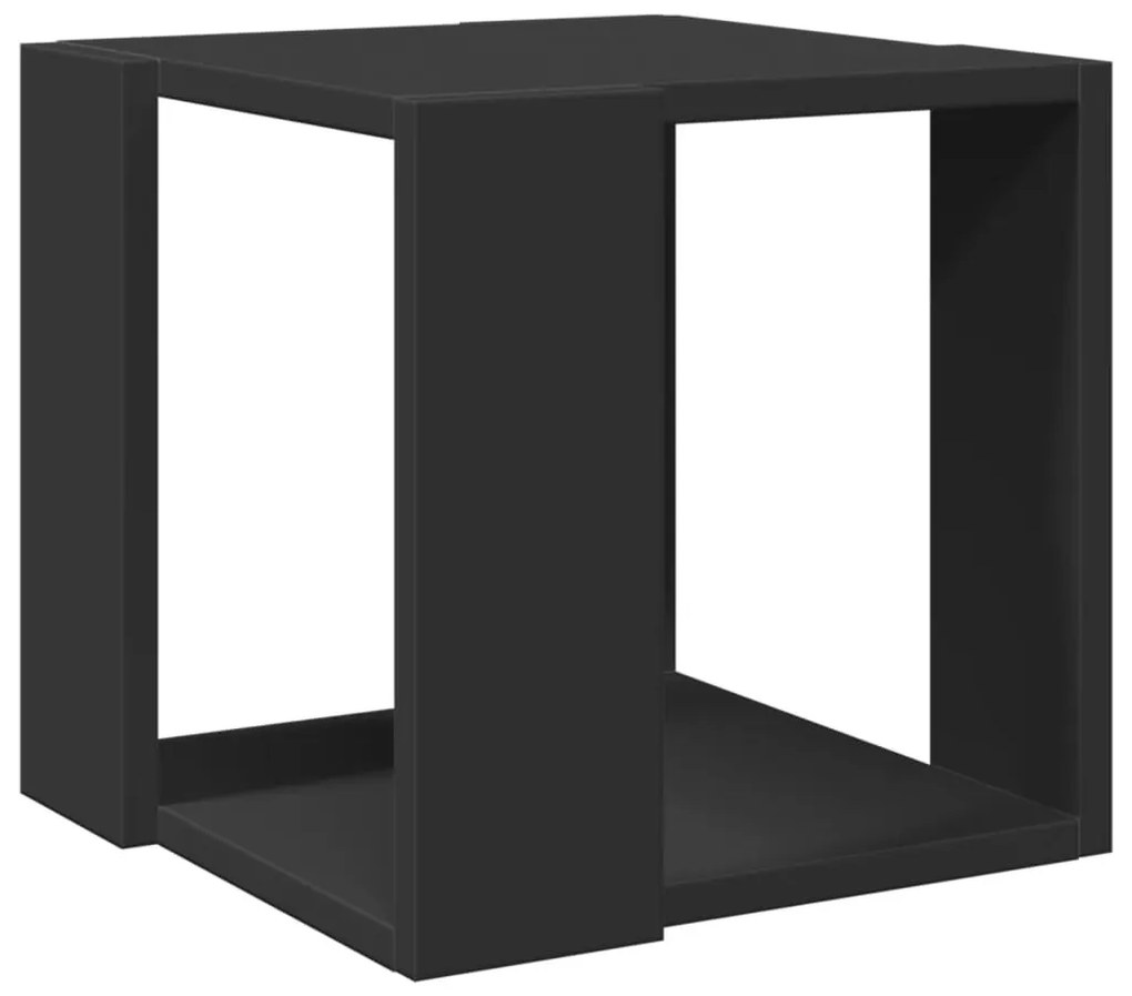 Fekete szerelt fa dohányzóasztal 32 x 32 x 30 cm