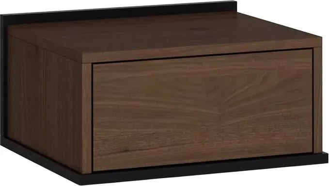 Zenar fali éjjeliszekrény fiókkal 50 cm - elegáns dió / fekete