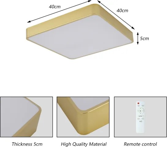 Brilagi-LED dimmelhető mennyezeti lámpa POOL LED/36W/230V 3000-6000K 40x40 cm arany+távirányító