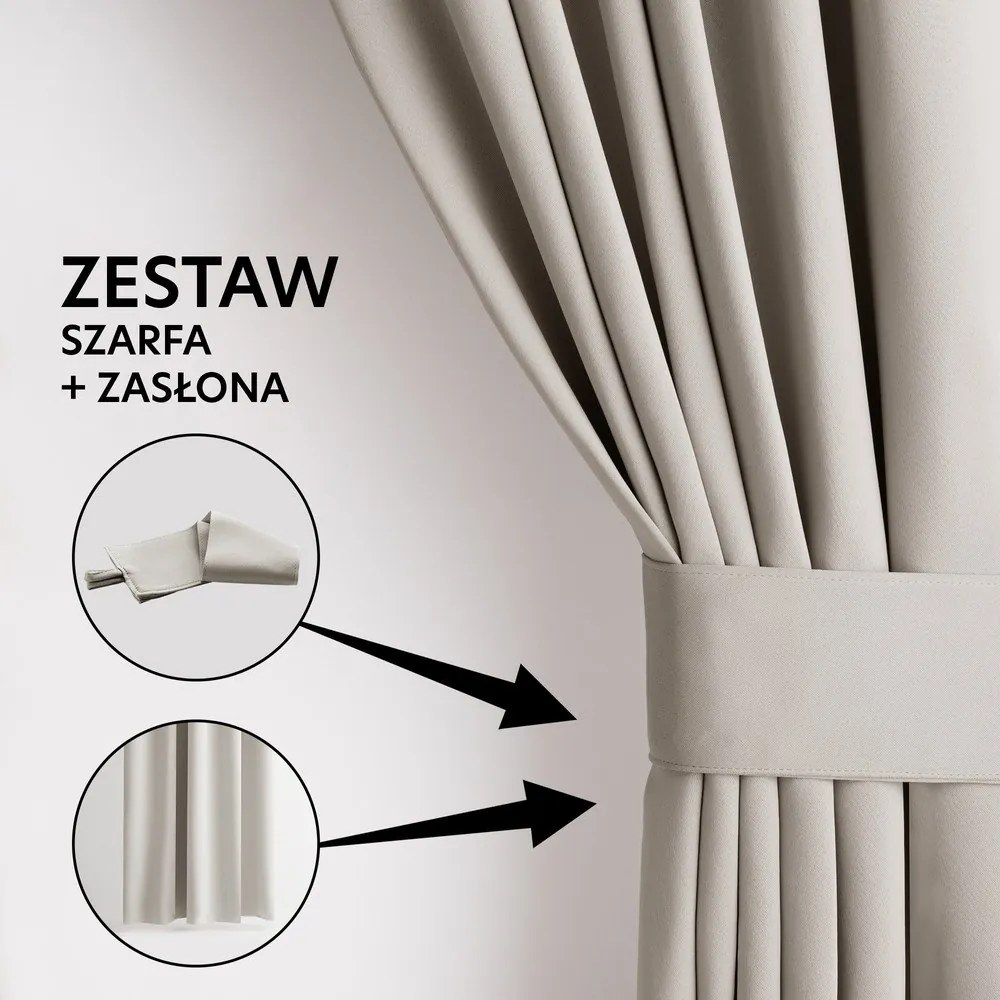 Bézs dimout (részleges sötétítő) függöny 140x175 cm Kierra – Restilo