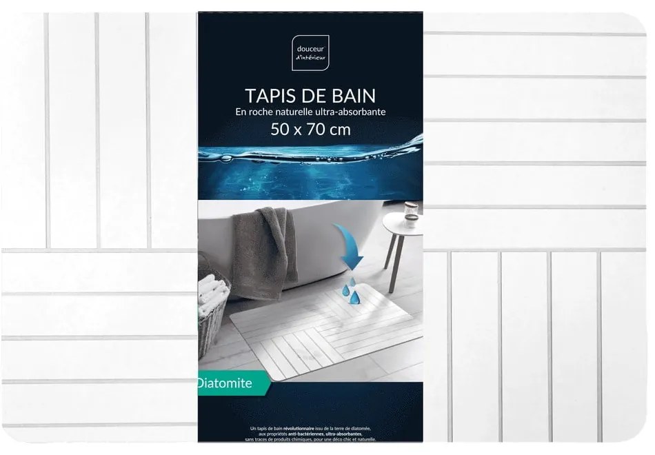Fehér fürdőszobai kilépő 50x70 cm Malta – douceur d'intérieur