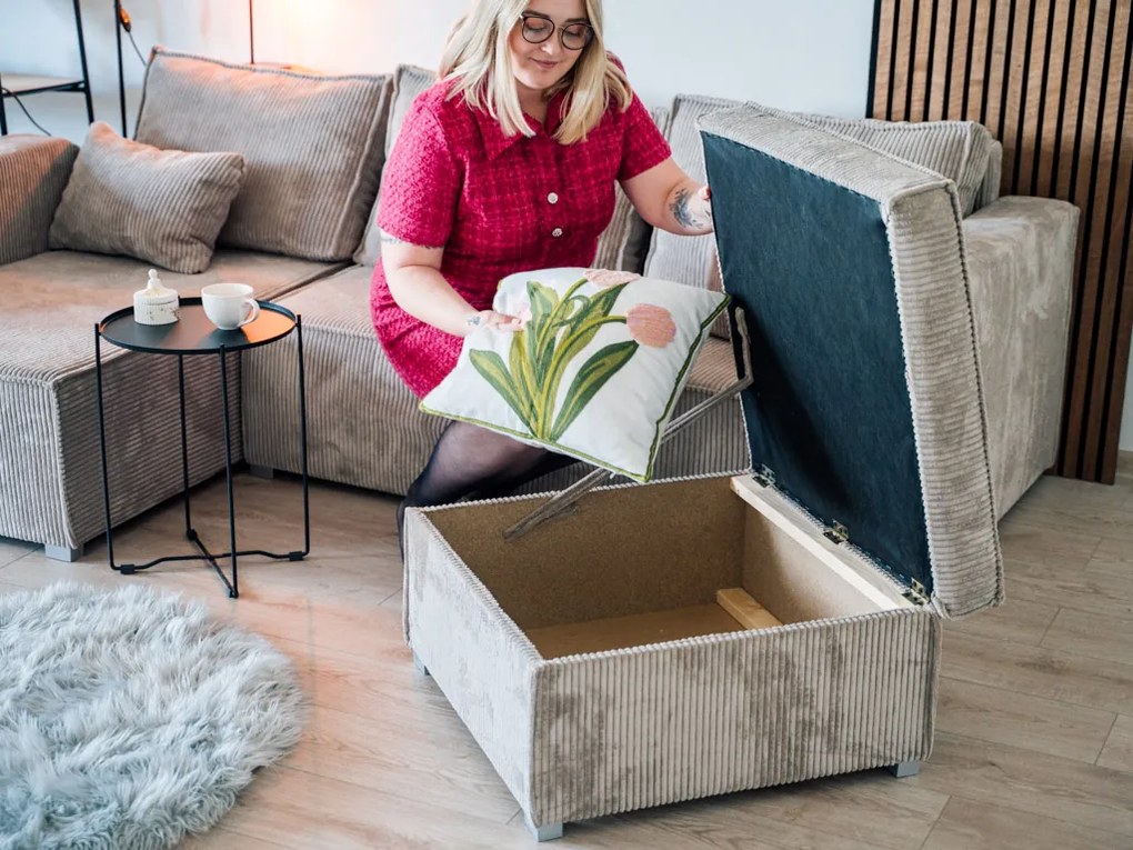 Taburet SMART COSARO tárolóhellyel 65x65 cm, mentás