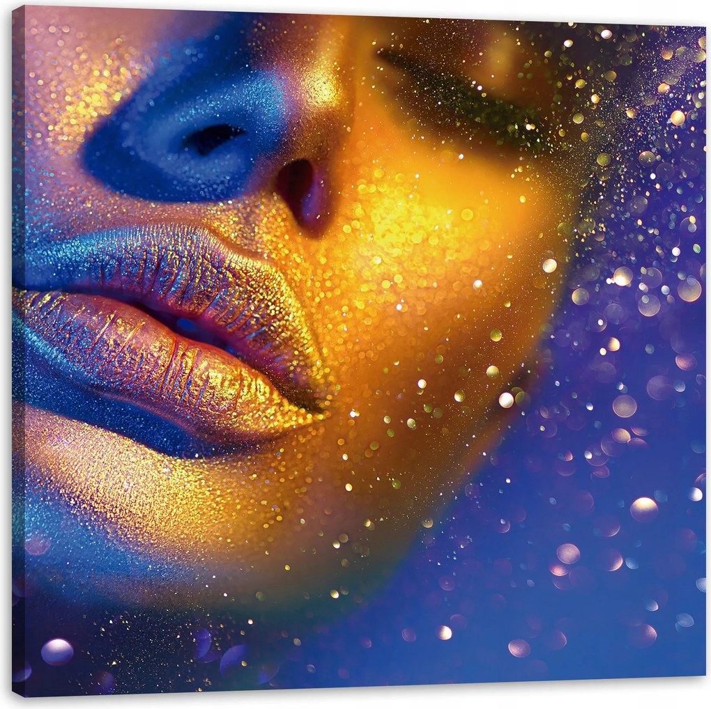 Vászonkép Arany Női Arc Modern Művészet 90X90 cm