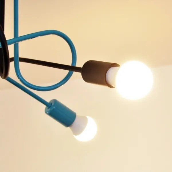 Felületre szerelhető csillár OXFORD 4xE27/15W/230V fekete/türkiz