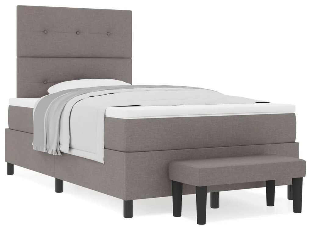 Box Spring Ágy Matraccal és Pad Taupe 120x190 cm Szövet