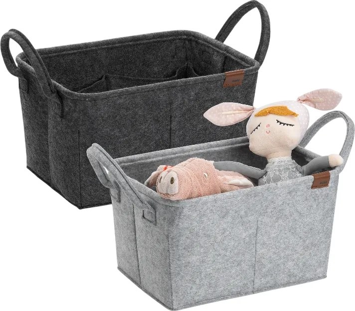 Kela Fay tárolókosár fogantyúval ,sötétszürke, 35 x 25 cm,