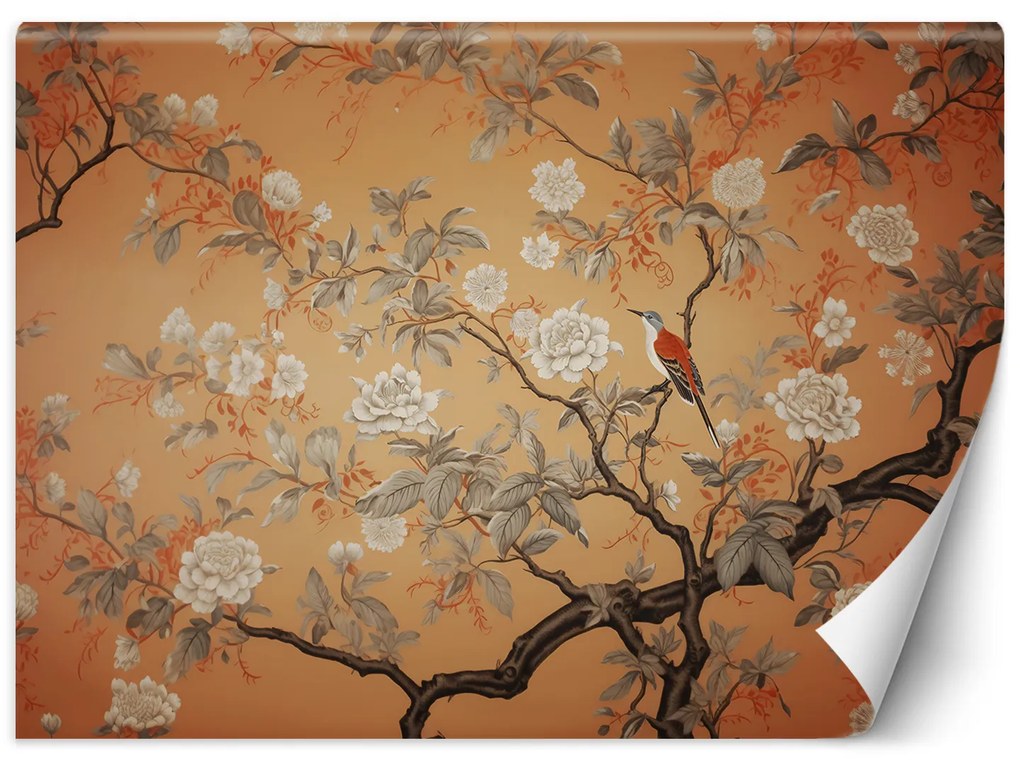 Gario Fotótapéta Madarak egy fa virággal Anyag: Vlies, Méret: 300 x 210 cm