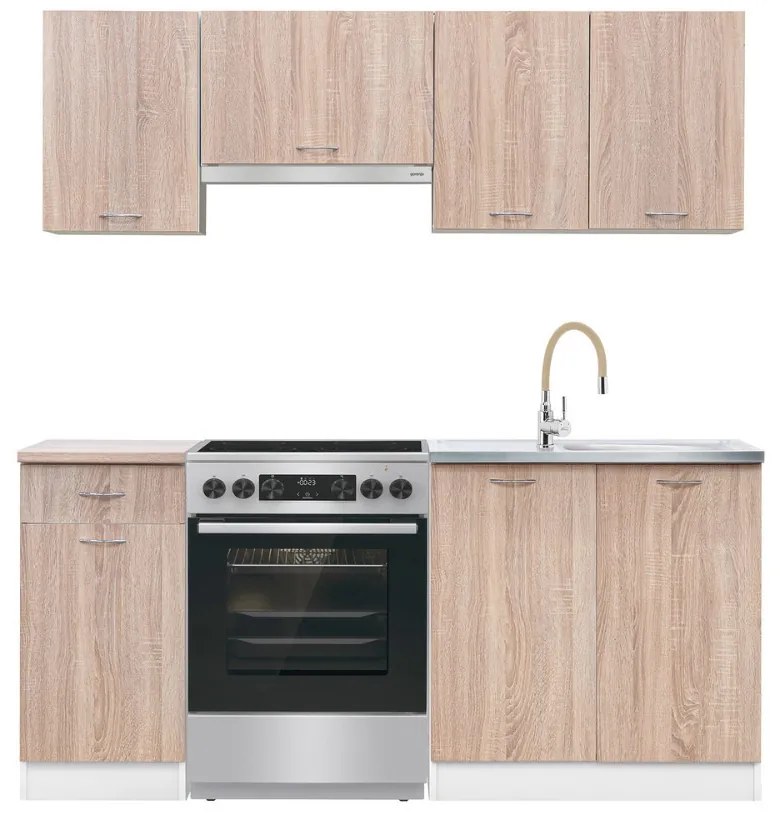 Praktik 180 konyhabútor, fehér korpusz, sonoma tölgy front