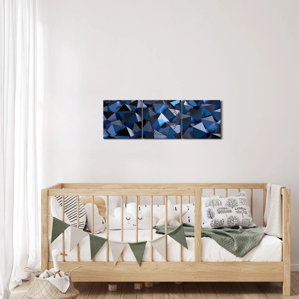 Absztrakciós kép (órával) (90x30 cm)