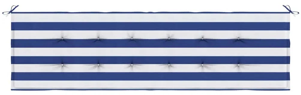 Kerti pad párna Kék és fehér 180 x 50 x 4 cm Oxford szövet