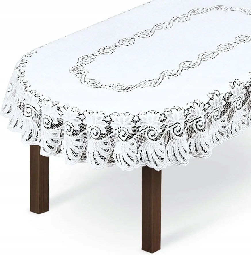 Mg 254211 Abrosz jacquard 150x300 ovális Fehér lengyel