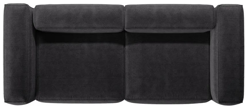 Sötétszürke kordbársony kanapé 264 cm Bergamo – Cosmopolitan Design