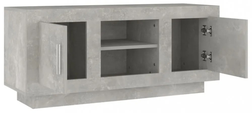 betonszürke szerelt fa TV-szekrény 102x35x45 cm