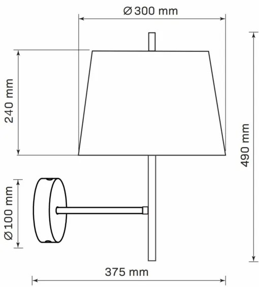 Fali lámpa ELENA 1xE27/20W/230V fekete