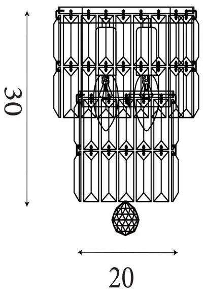 Searchlight 61321-2AB - Fali lámpatest EMPIRE 2xE14/7W/230V IP44