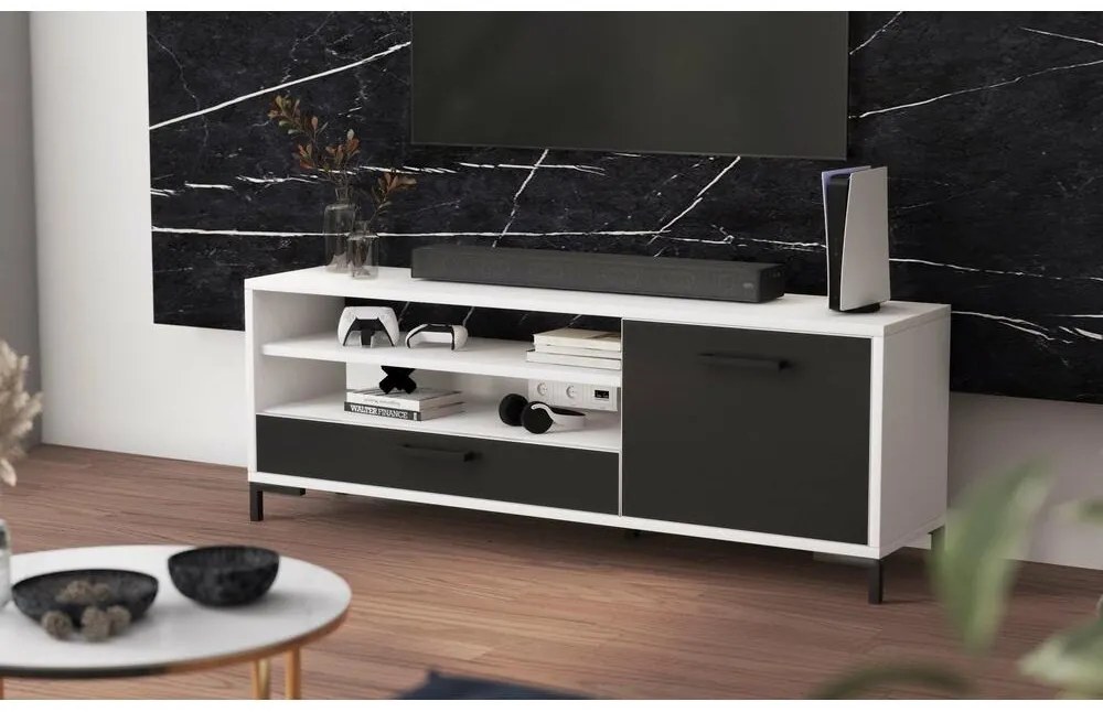 Tv szekrény/asztal Cascade (fehér + fekete). 1098742