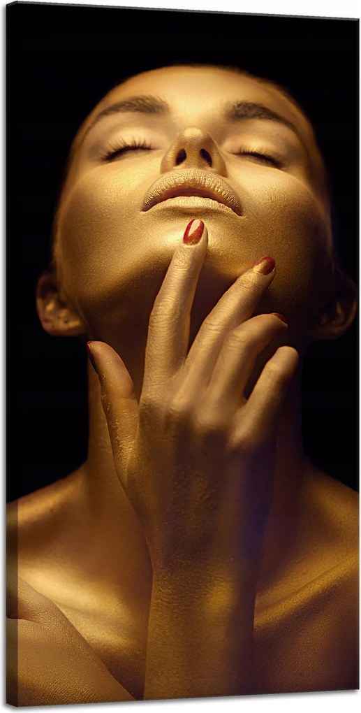 Vászonkép Nő pózol Arany test 40x80 cm Ideális ajándék
