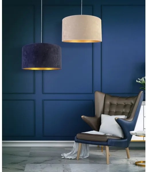 Duolla - Csillár zsinóron ROLLER 1xE27/40W/230V átm. 40 cm kék