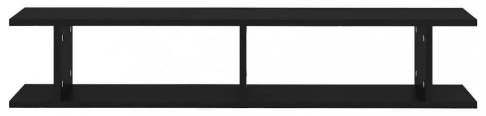 2 db fekete forgácslap fali polc 105 x 18 x 20 cm