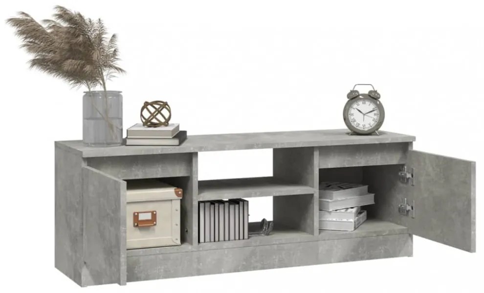 betonszürke TV-szekrény ajtóval 102 x 30 x 36 cm