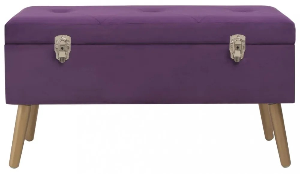 lila bársonypad tárolórekesszel 80 cm