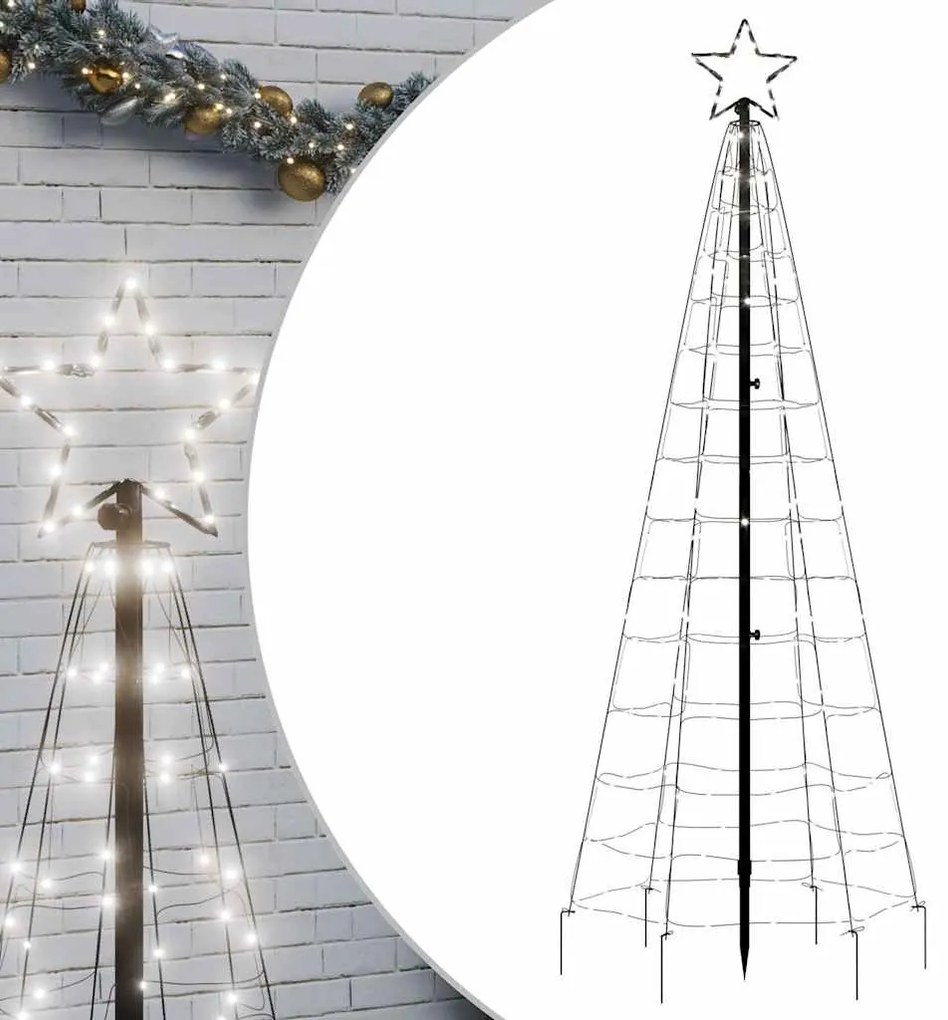 hideg fehér LED karácsonyfa tüskékkel 220 LED 180 cm