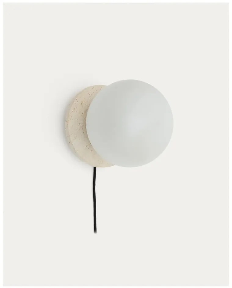 Fehér-krémszínű márvány fali lámpa ø 20 cm Malachi – Kave Home