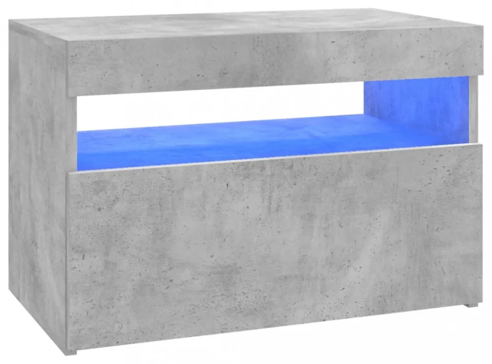 2 db betonszürke TV-szekrény LED-lámpákkal 60 x 35 x 40 cm
