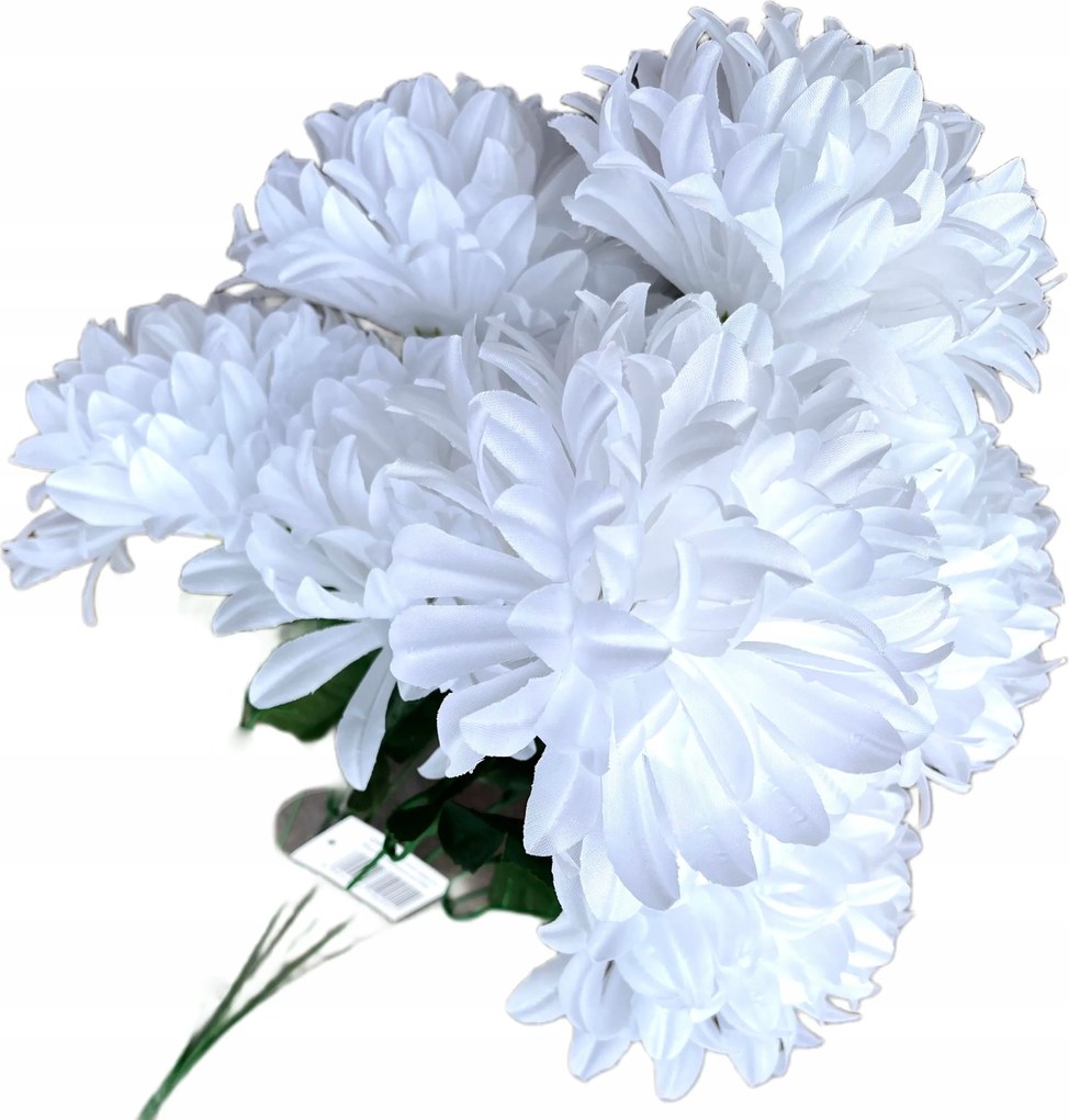 Krizantém csokor 7 db 52 cm Fehér Virágok Mesterséges váza