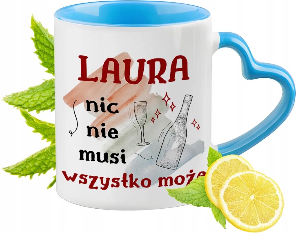 Laura Kék Bögre Szív Alakú Füllel Kávé Ajándék