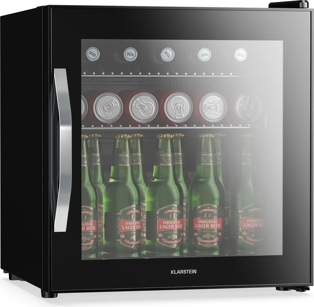 Klarstein Beersafe italhűtő tükrös üvegajtóval | 44 x 48 cm | LED-es belső világítás