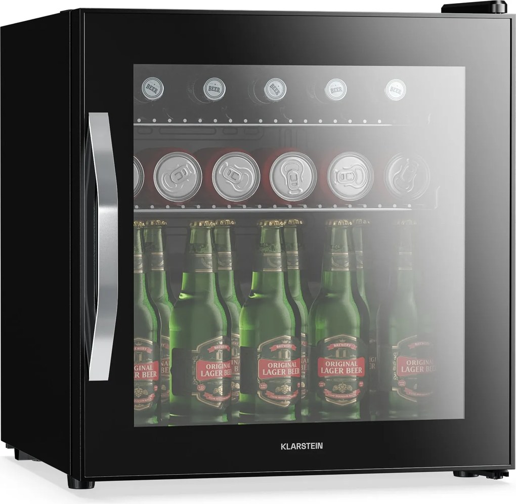 Klarstein Beersafe italhűtő tükrös üvegezett ajtóval | 44 x 48 cm | LED belső világítás