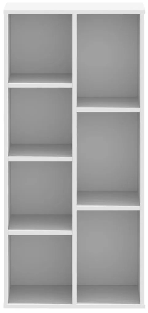 fehér szerelt fa könyvespolc 50 x 25 x 105 cm